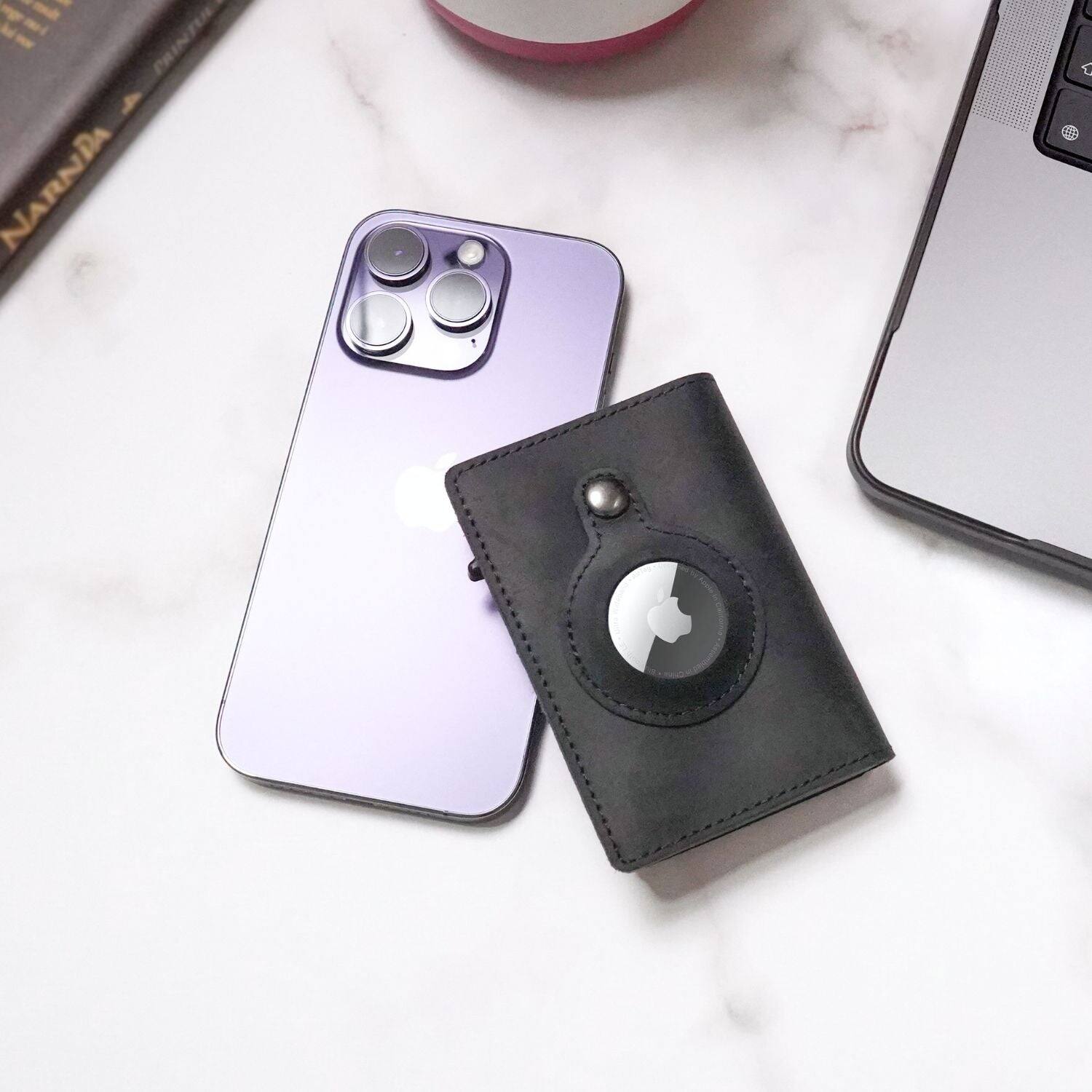 Alt View 7. Vionentus - Slim AirTag Wallet VN100 Elite - Dark Brown.