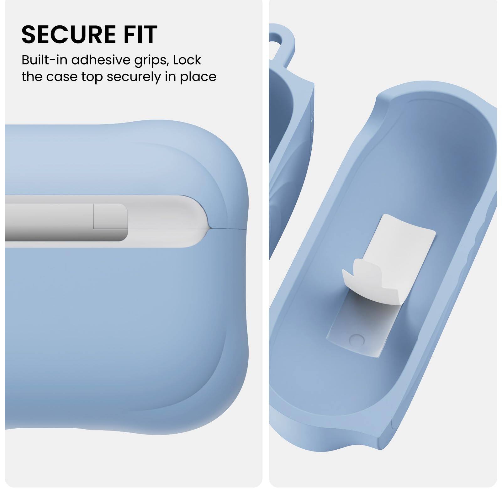 SECURE FIT

Built-in adhesive grips, lock the case top securely in place