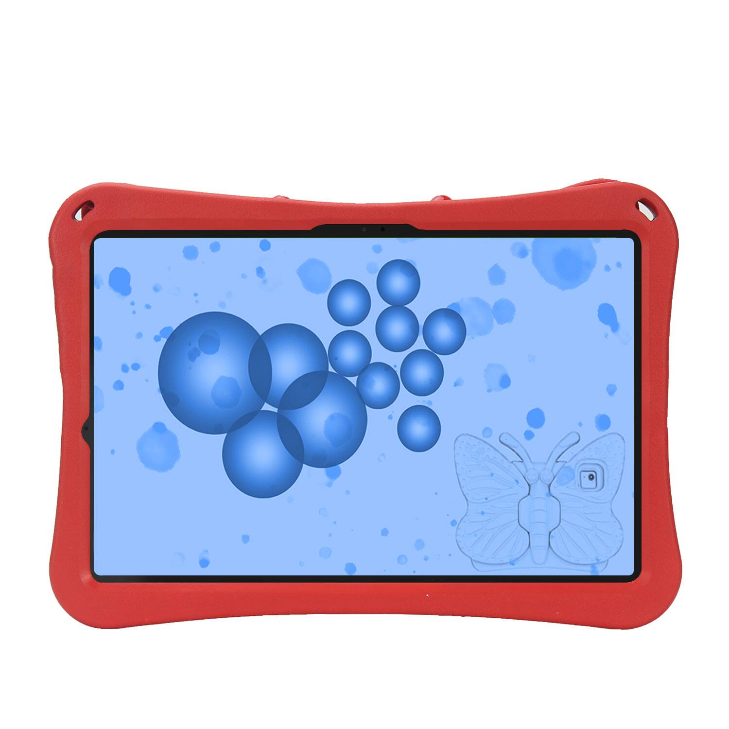 Left. Dteck - Kids Butterfly Case for Samsung Galaxy Tab S9 FE+ 2023 & Tab S9+ & Tab S8+ & S7 FE,3D Cartoon EVA Shockproof Stand Cover - Red.