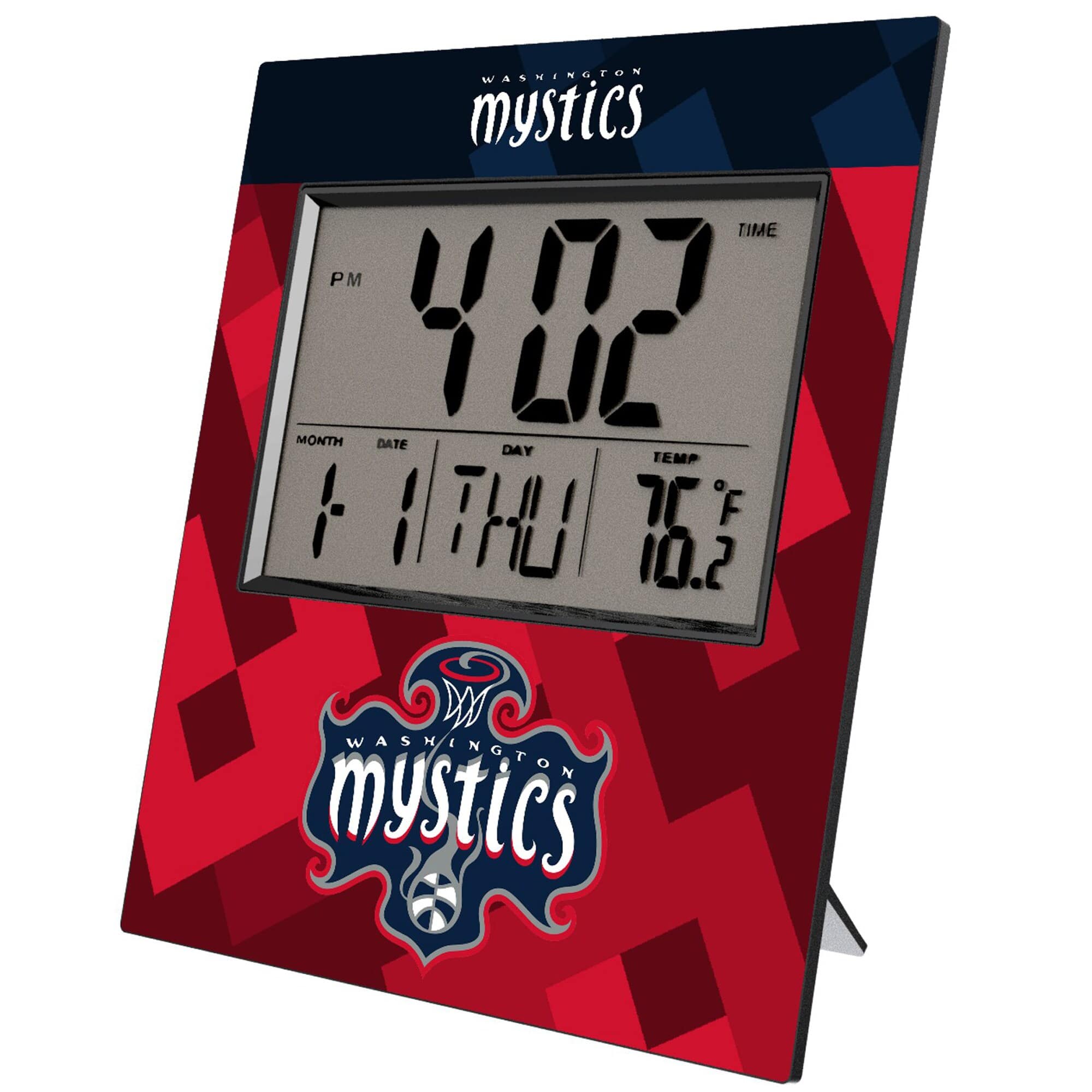 Keyscaper - Washington Mystics Color Block Digital Desk Clock - Multicolor