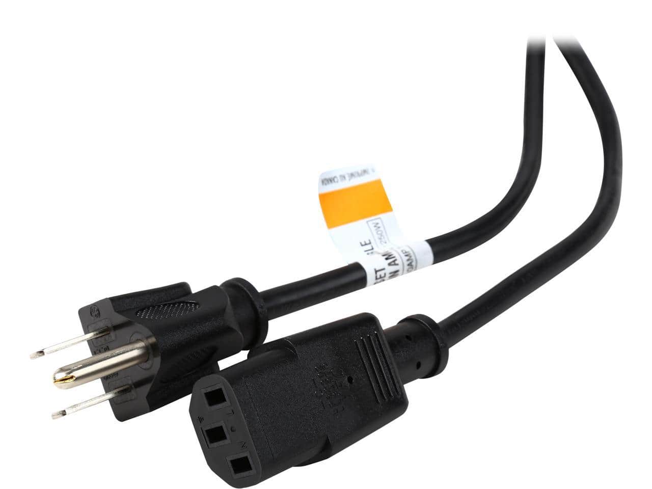 StarTech.com - PXT10112 12 ft Standard Computer Power Cord - NEMA5-15P to C13 - 12 foot PC Monitor Power Cord 18 AWG