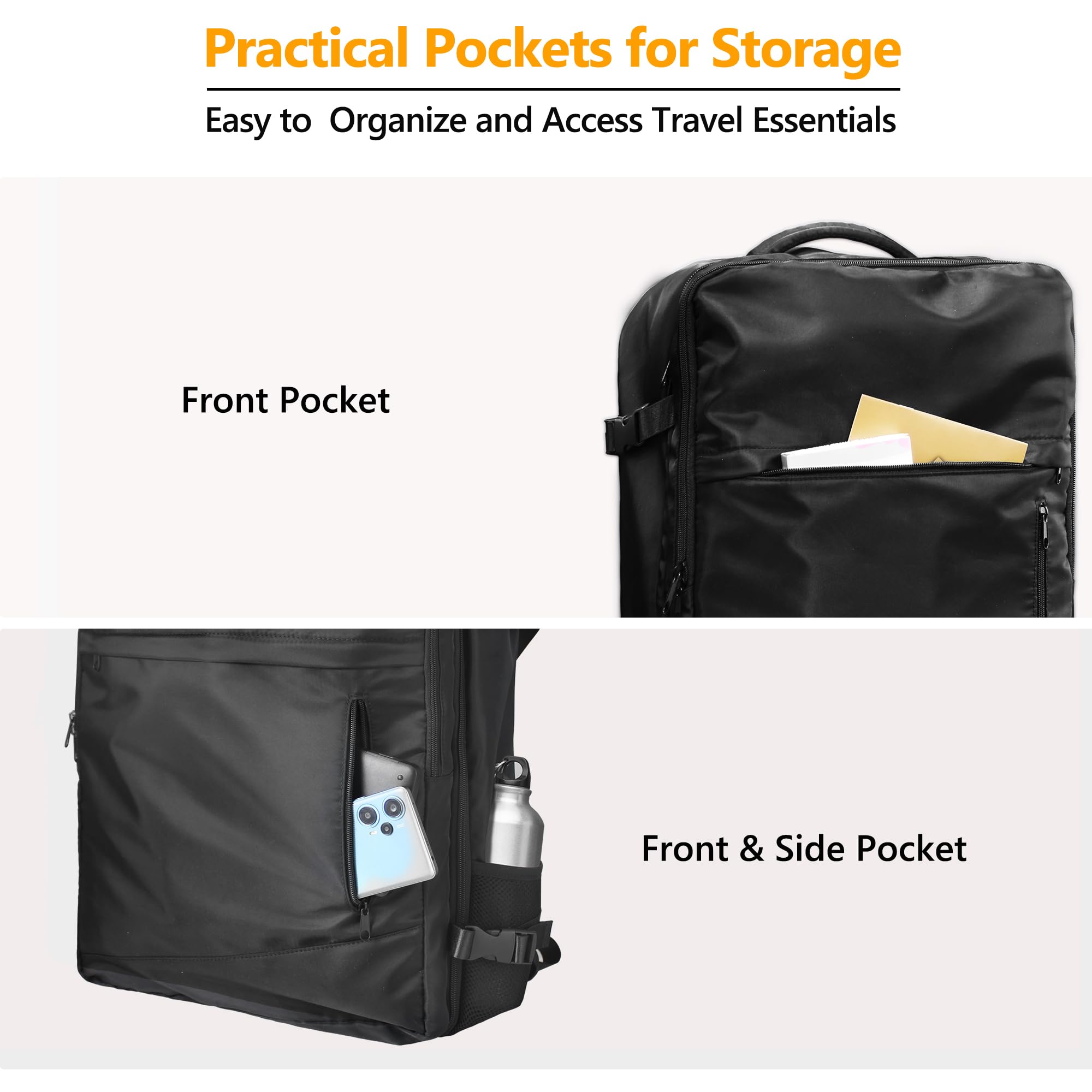 Alt View 2. Live At Space - Travel Vacuum Backpack  60l Seal Air Vac Pack With Pump Carry On Suitcase Luggage Flight Approved For Men Women - Navy Blue-50-60L.