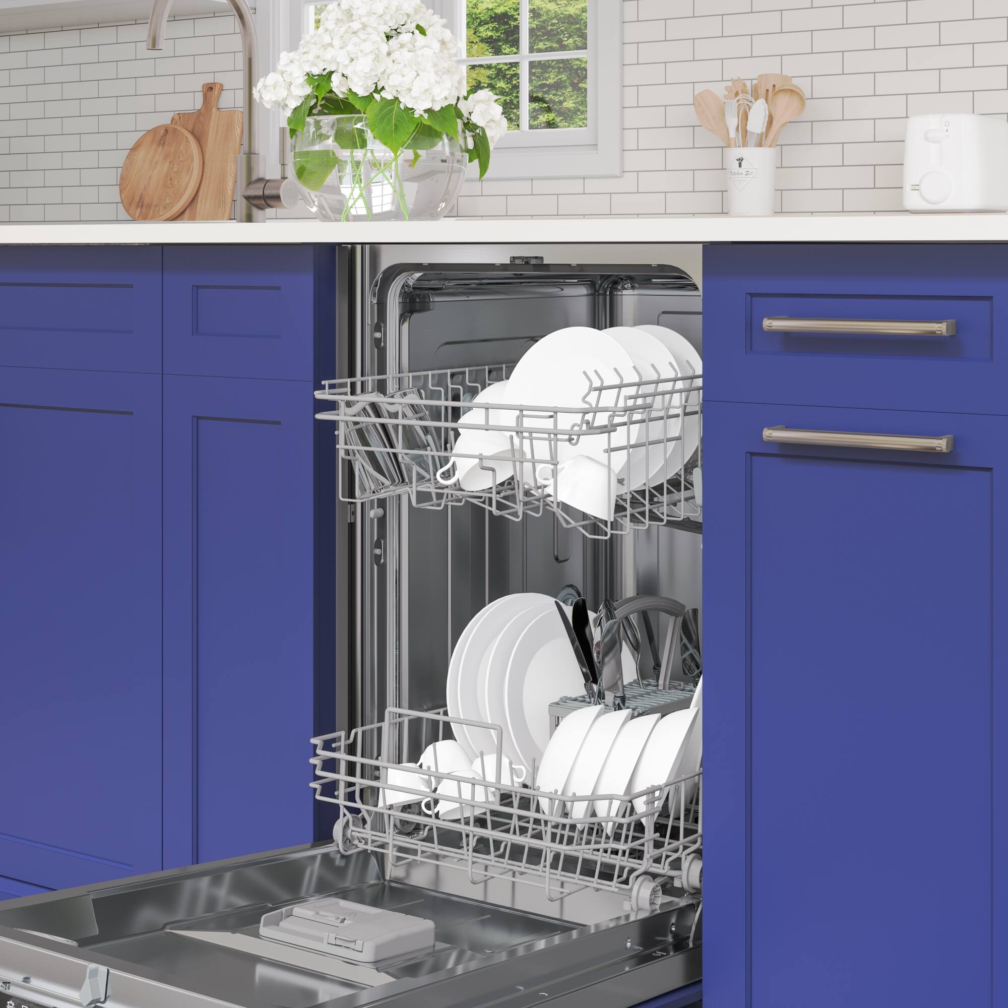 Alt View 3. Koolmore - 18 in. ADA Panel Ready with 8 Place Settings 52 DB Dishwasher in Stainless-Steel (KM-DW1852-PR) - Stainless-Steel and Black.