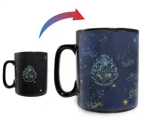 Sure, here is the corrected and grouped text from the image:
**Left Mug:**
- "HUFFLEPUFF"
- "HUFFLEPUFF"
**Right Mug:**
- "SLYTHERIN"
- "DRACO DORMIENS NUNQUAM TITILLANDUS"
- "HUFFLEPUFF"
- "HUFFLEPUFF"
- "HUFFLEPUFF"
- "HUFFLEPUFF"
- "HUFFLEPUFF"