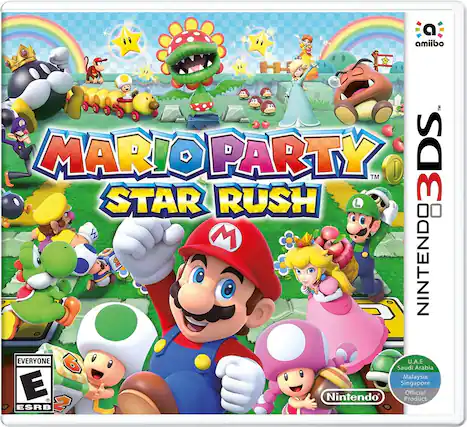 a amiibo™ MARIO PARTY™ 10:3DS STAR RUSH L M M 0 2 NINTENDO EVERYONE b U.A.E Saudi Arabia Malaysia Singapore Official Nintendo Product ESRB 2 - E (Everyone)