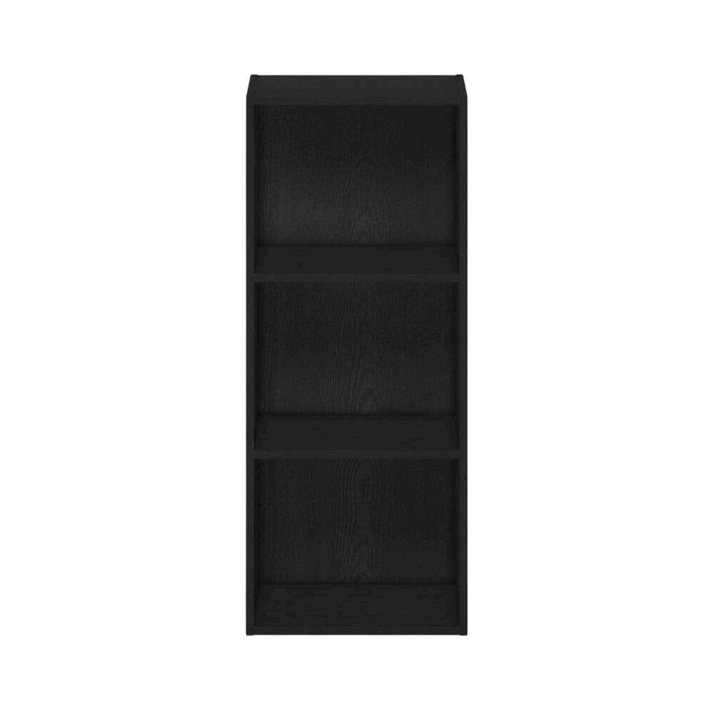 Back. FurniFact - Blackwood 3-Tier Open Shelf Bookcase with Sturdy Wood Construction - Blackwood.