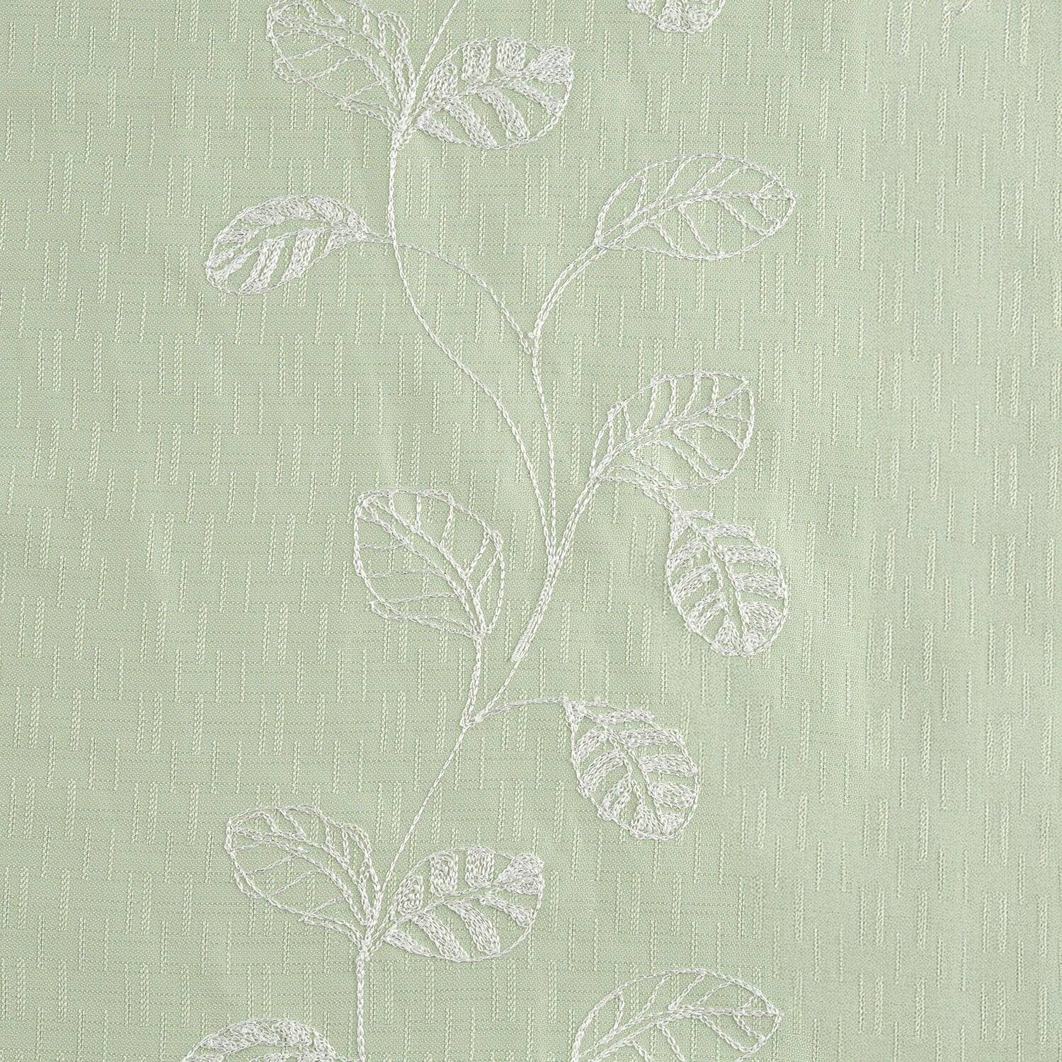 Alt View 2. RT Designers Collection - RT Designers Collection 100% Polyester 140 GSM Reed Embroidered Grommet Curtain Panel 54" x 90" Sage - Sage.