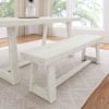 Front. Plank+Beam - Classic Dining Room Bench (60in / 1520mm), White Sand Wirebrush - White Sand Wirebrush.