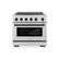 Front. ZLINE - 36 in. Wide 5 Elements Autograph 5.2 cu. ft. Paramount Freestanding Induction Range in Satin Steel with Black Accents - Satin Stainless Steel.