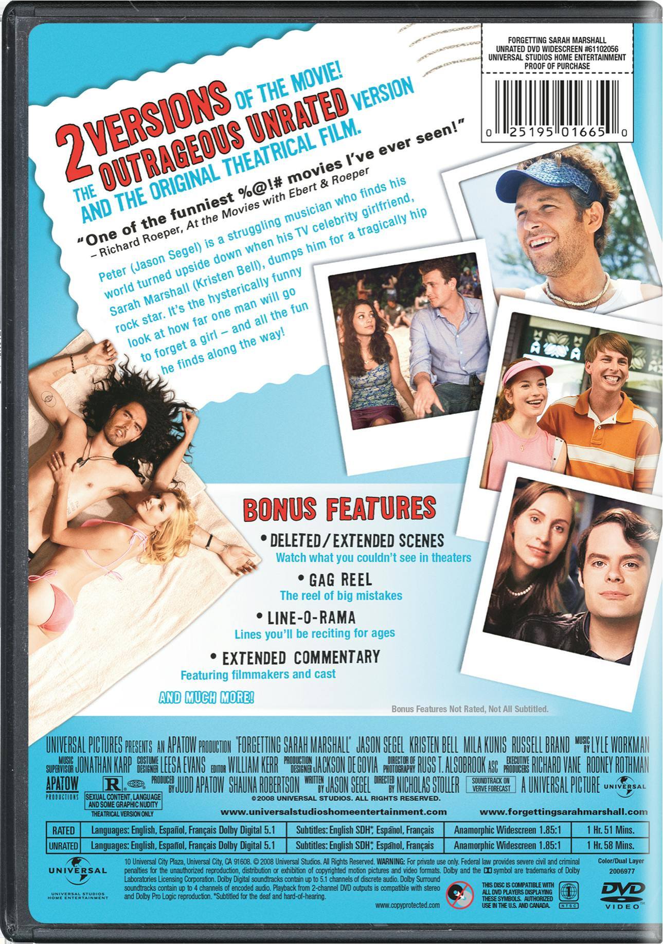 Angle. Forgetting Sarah Marshall (DVD Widescreen) [DVD].