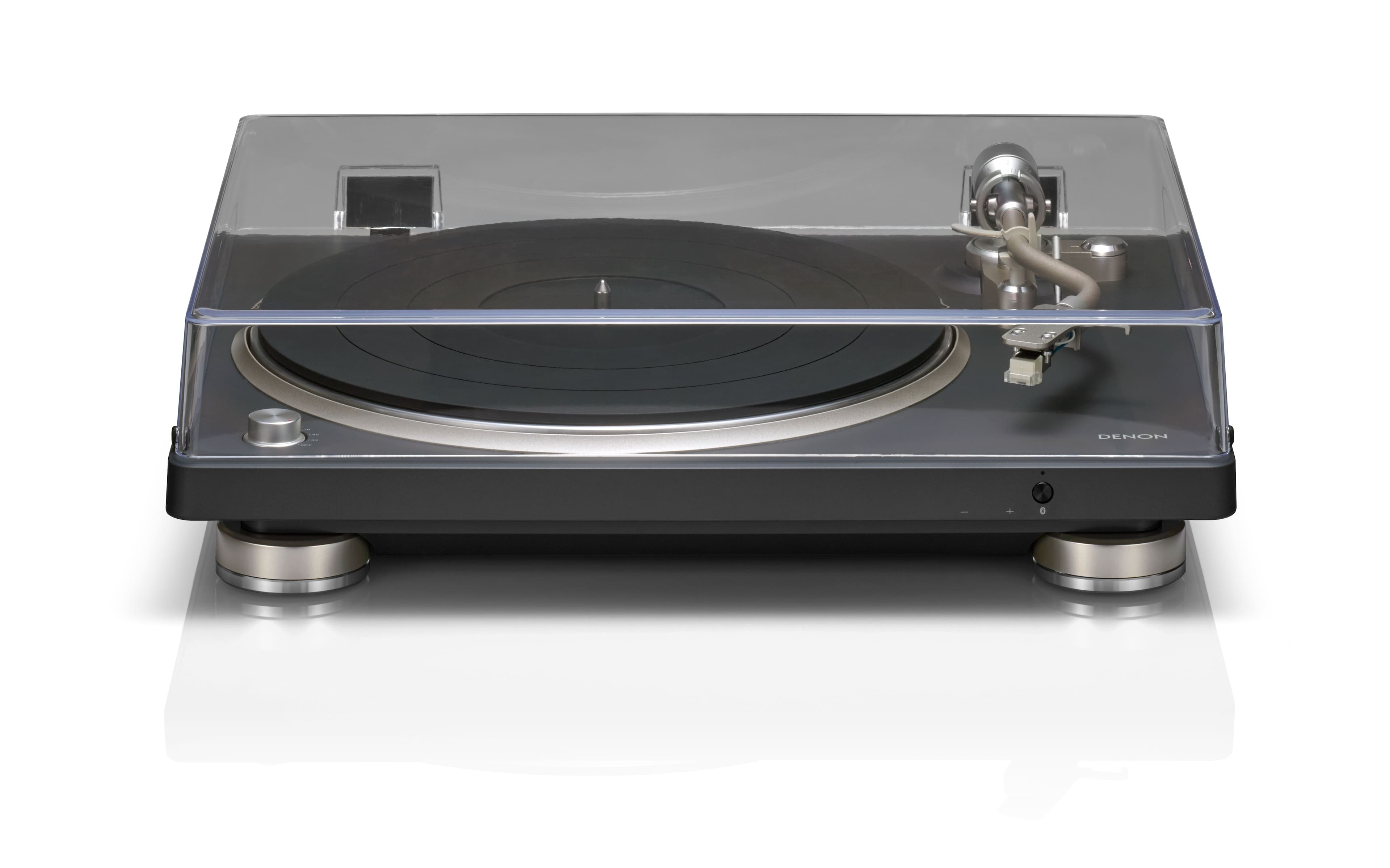Front. Denon - Denon DP-500BT Premium Bluetooth Turntable - Black.