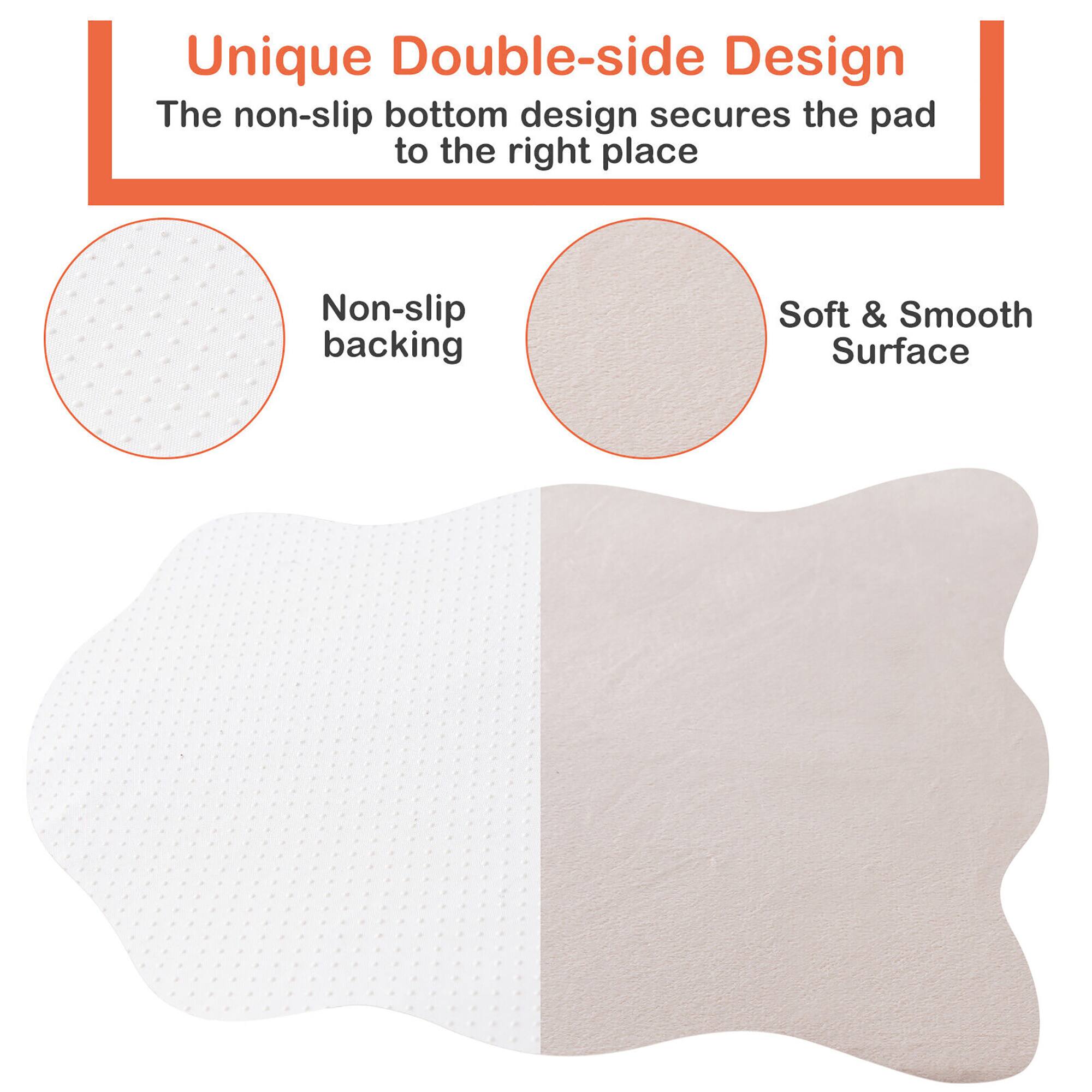 Unique Double-side Design  
The non-slip bottom design secures the pad to the right place  

Non-slip backing  
Soft & Smooth Surface