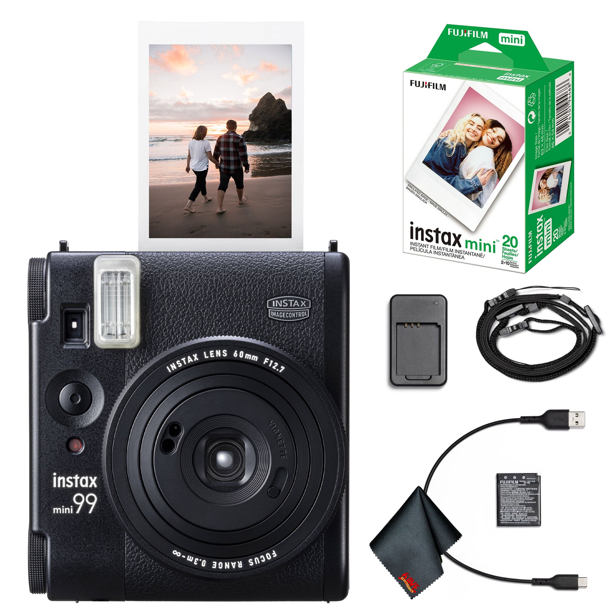 Fujifilm - Instax Mini 99 Instant Film Camera + Film Bundle-20 Sheets - 1 Film Box