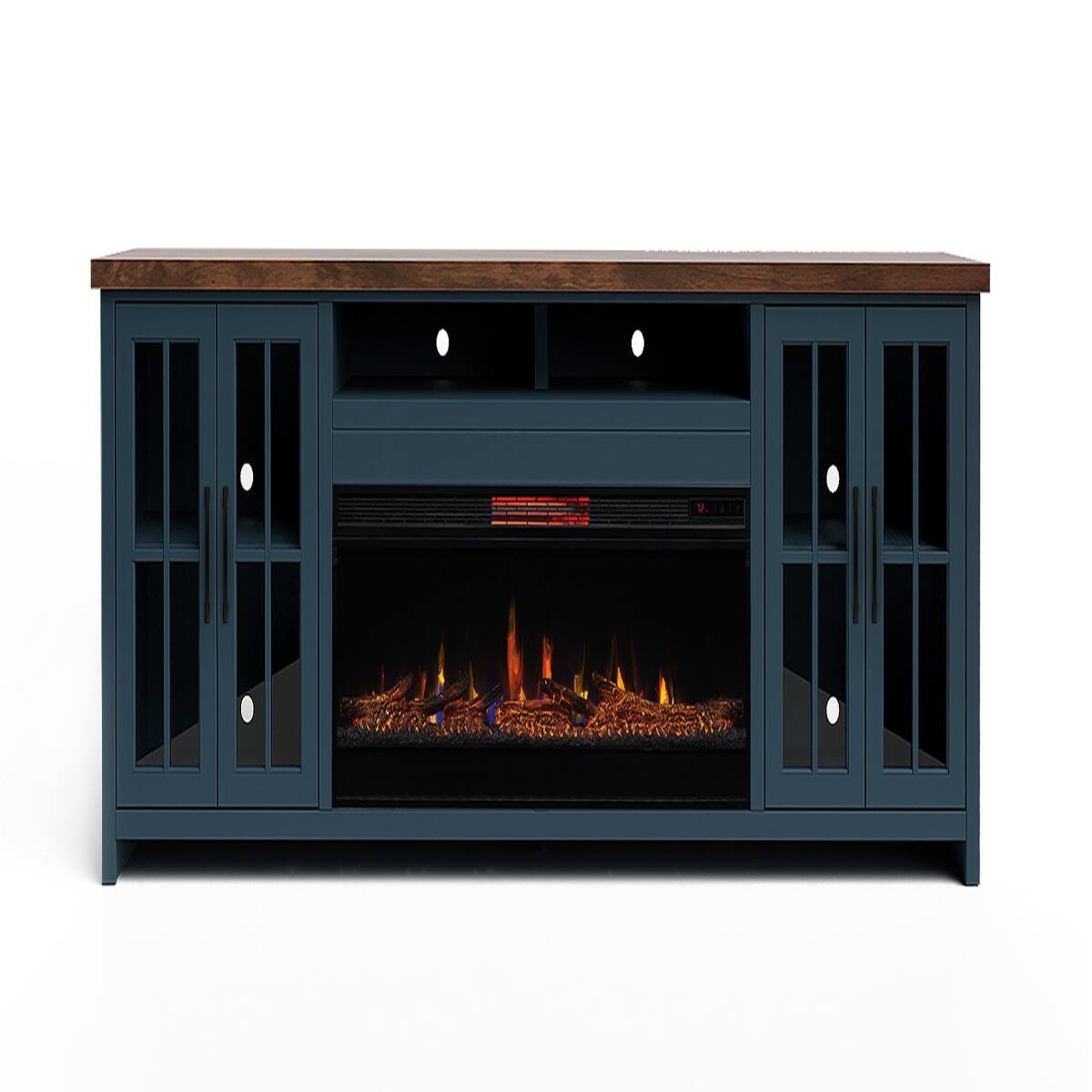 Loheer 97 inch farmhouse fireplace tv stand for TVs up to 100 inches ...