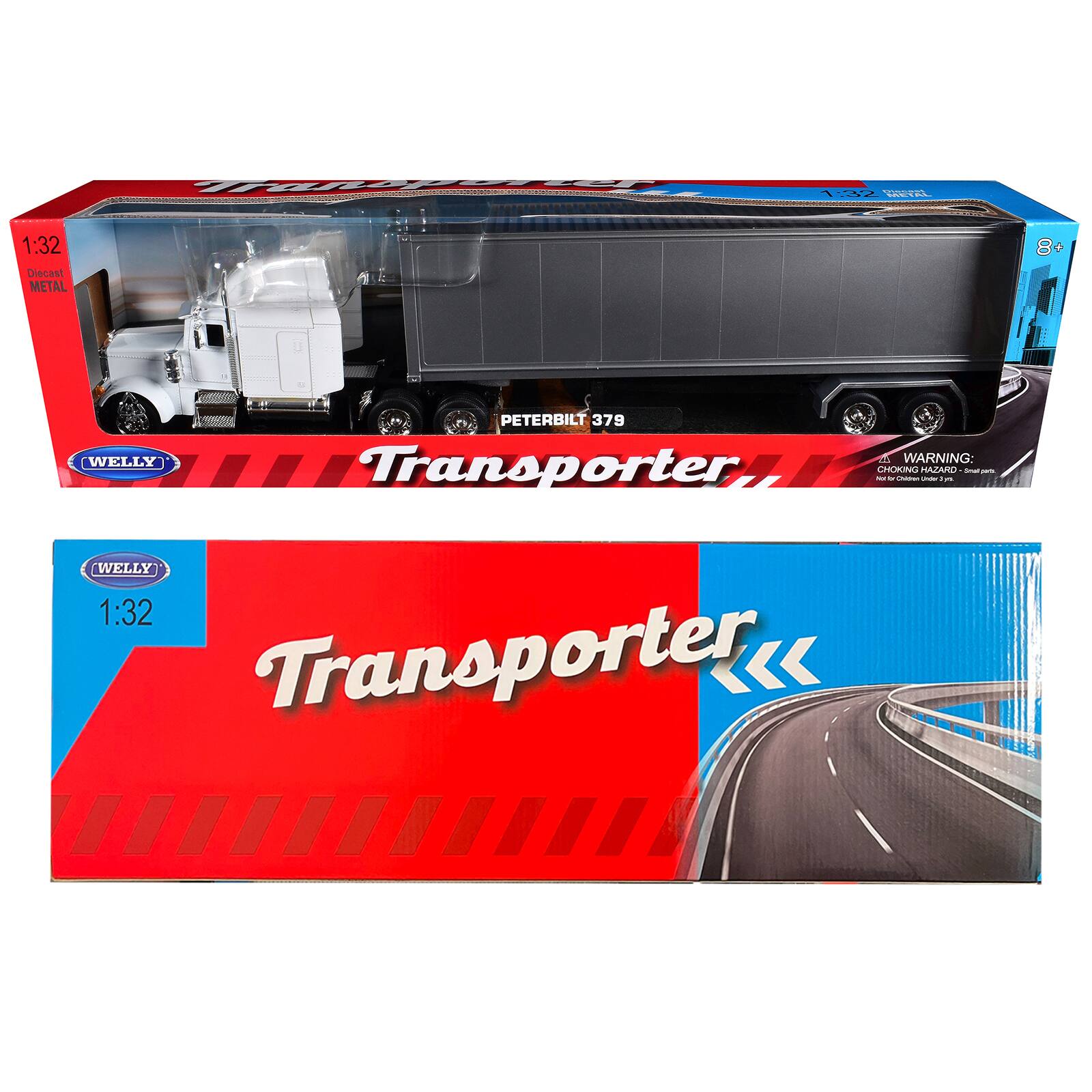 1:32 GTEL 1:32 Diecast METAL - WELLY PETERBILT 379 Transporter V WARNING: CHOKING HAZARD - - i - - WELLY 1:32 Transporter