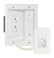 Legrand - In-Wall Flat Screen Power and Cable Concealment Kit - White - Front_Zoom