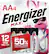 Front. Energizer - MAX AA Batteries (4 Pack), Double A Alkaline Batteries - Silver.