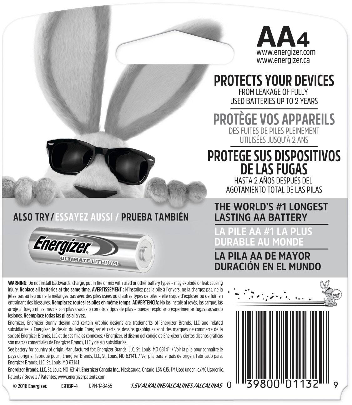 Alt View 1. Energizer - MAX AA Batteries (4 Pack), Double A Alkaline Batteries - Silver.