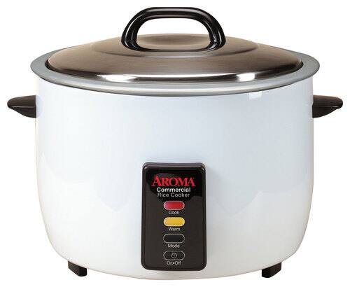 Angle. Aroma - 48-Cup Commercial Rice Cooker - White.