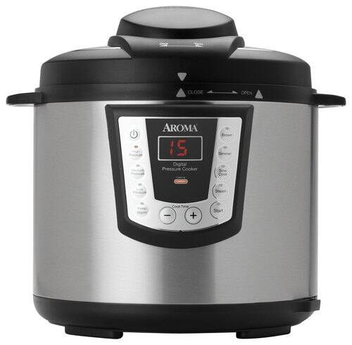 Front Standard. Aroma - 24-Cup Digital Pressure Cooker - Stainless-Steel.