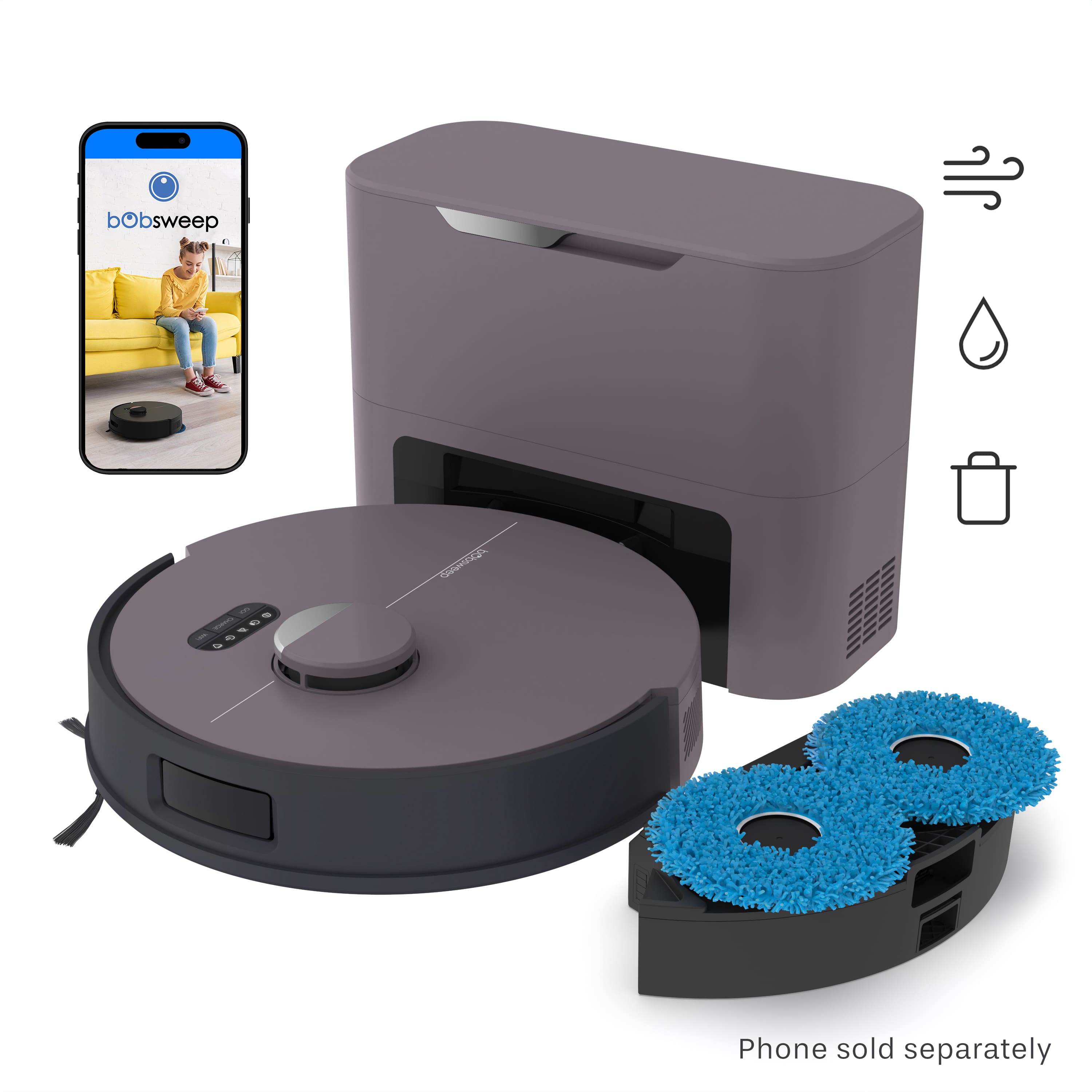 bObsweep - Dustin Self-Empty Robot Vacuum & Mop, with 100-Day Dock, SLAM Navigation, & Activated Charcoal Filtration - Combo Version, Twilight price history on PriceWatchPro
