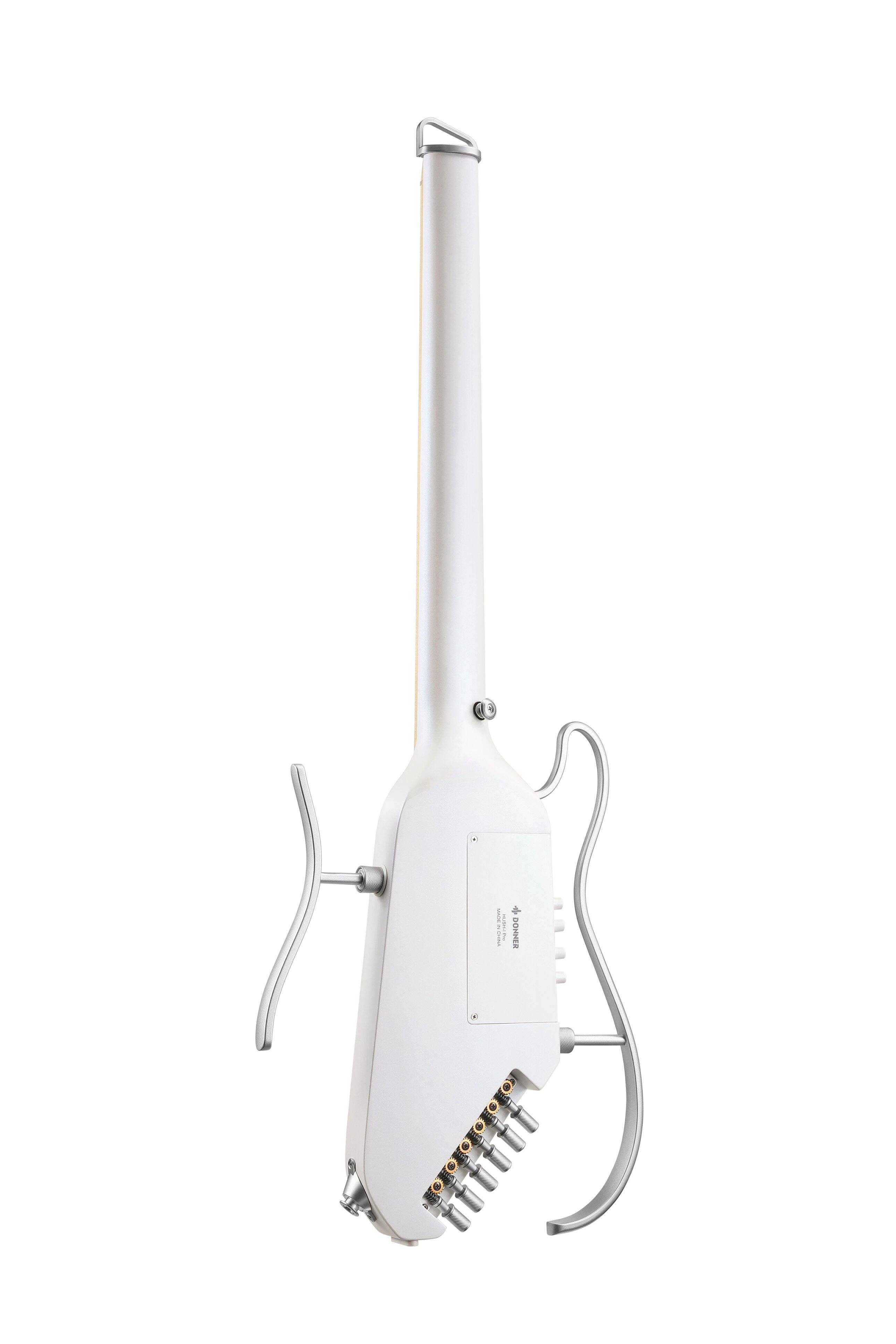 Back. Donner music - Donner HUSH™ I PRO Acoustic-Electric Travel Guitar Kit with Sound Effects White - White.