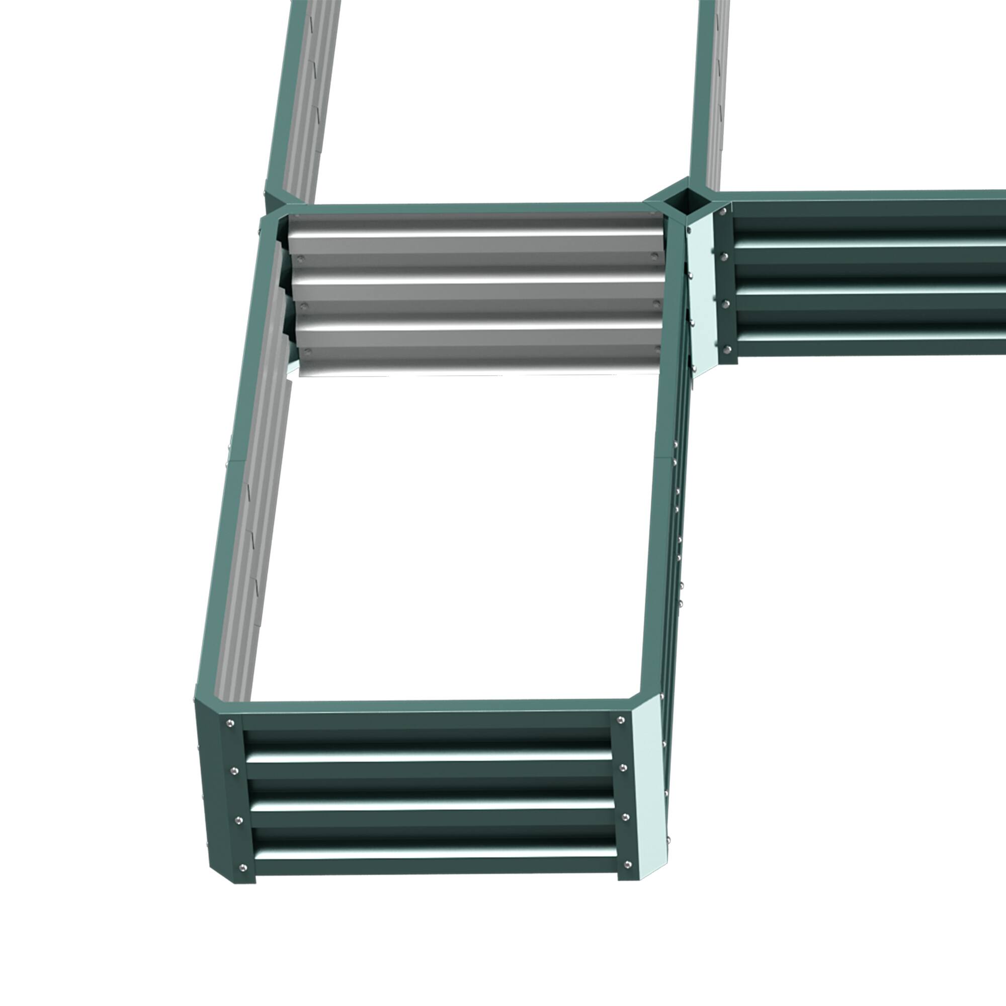 Alt View 7. Outsunny - Raised Garden Bed, Set of 5 Large Box Planters for Outdoor Plants Vegetables Flowers Herbs - Green.