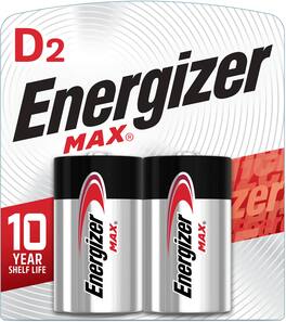 Energizer - MAX D Batteries (2 Pack), D Cell Alkaline Batteries