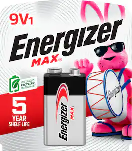 Energizer - MAX 9V Batteries (1 Pack), 9 Volt Alkaline Batteries