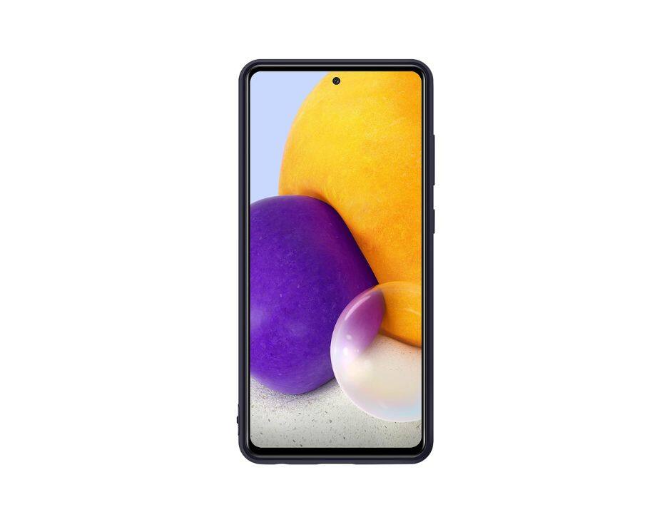 Angle. Samsung - Samsung Galaxy A72 Silicone Cover I Color: Black - Black.