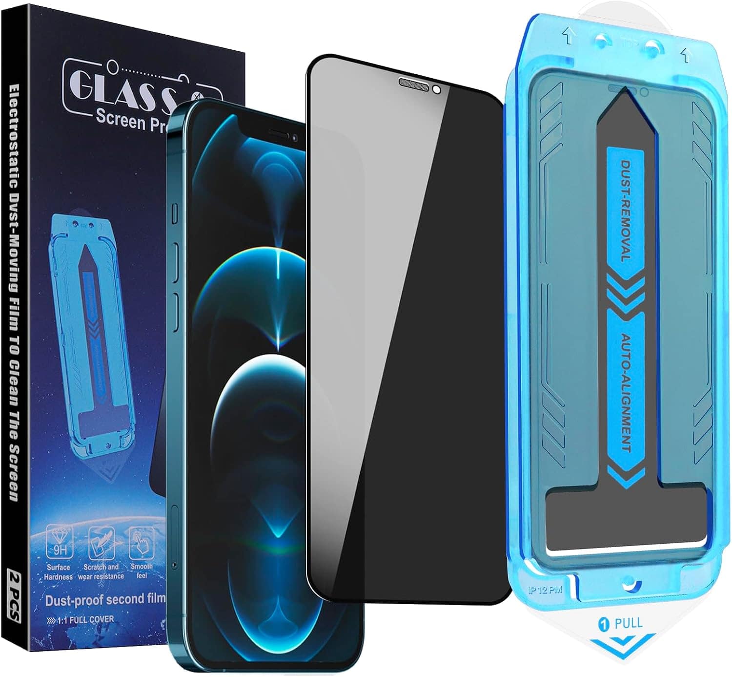 Core Tech - 2-Pack Privacy Tempered Glass Screen Protector for iPhone 12 Pro Max with Dust-Free Installation - Clear price history on PriceWatchPro