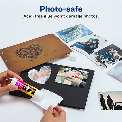 Photo-safe  
Acid-free glue won't damage photos.