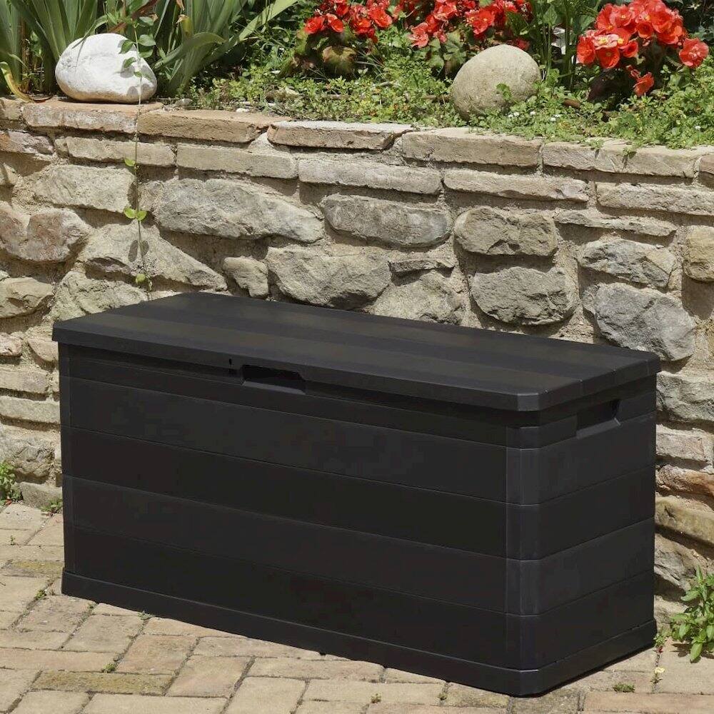 Alt View 2. vidaXL - vidaXL Storage Box Black Polypropylene Medium Storage Box Rectangular - Black.