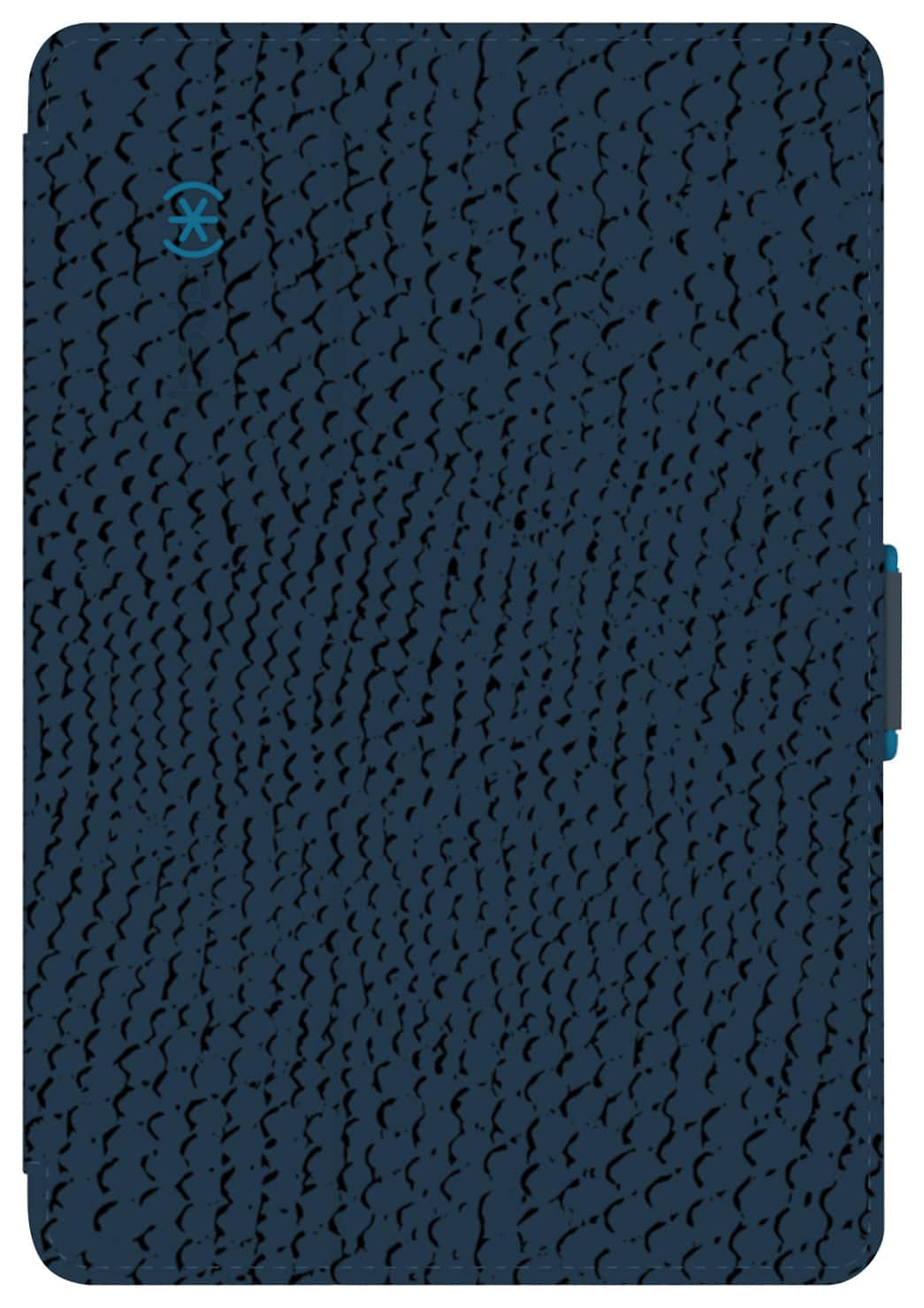 Front. Speck - StyleFolio Case for Apple® iPad® mini, iPad mini 2 and iPad mini 3 - Rattleskin Dark Gray/Tahoe Blue.