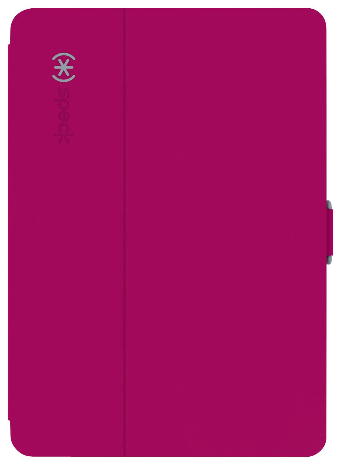 Front. Speck - StyleFolio Case for Apple® iPad® Air 2 - Fuchsia Pink/Nickel Gray.