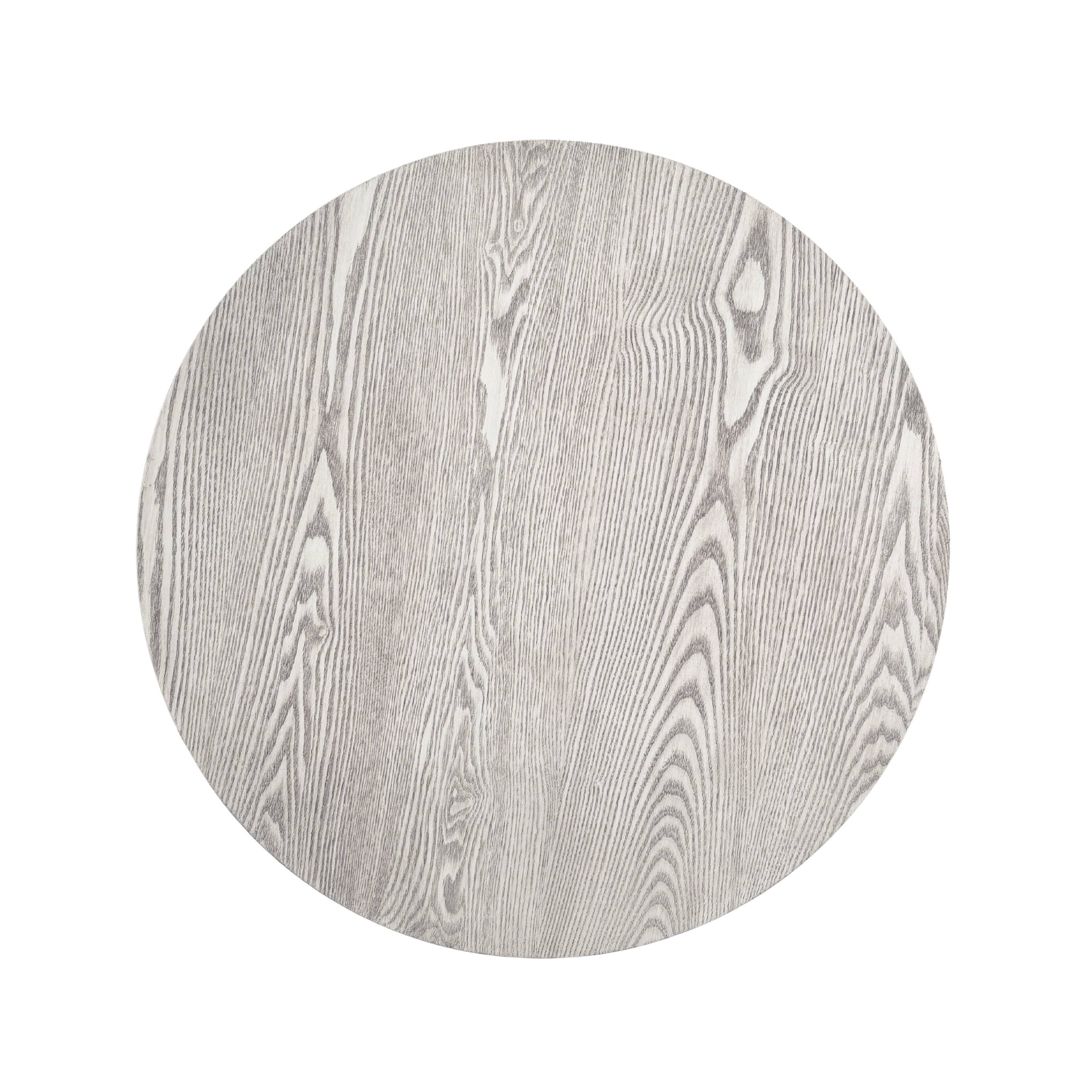 Alt View 9. Loheer - Loheer 31.5 Inch Modern Round Coffee Table with Storage Solid Wood Veneer Retro White Accent Tea Table for Living Room - Retro White.