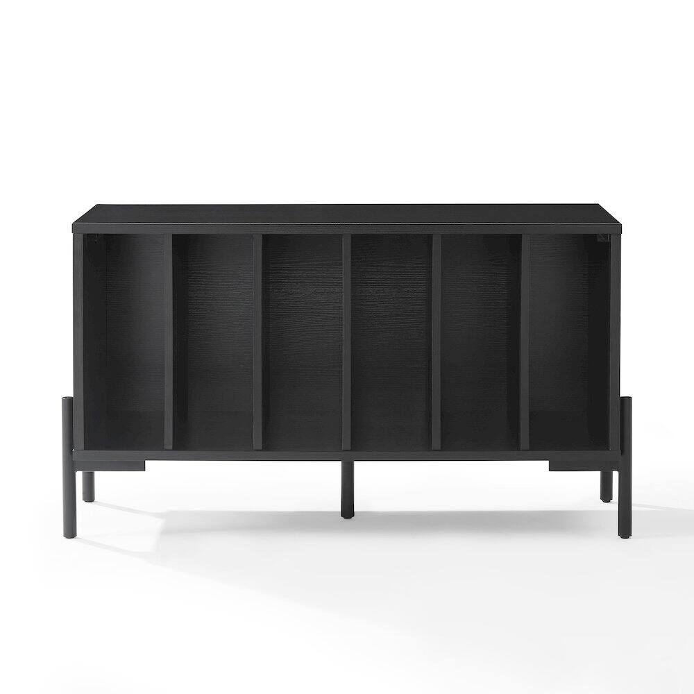 Alt View 2. Crosley Furniture - Greenwich Medium Record Player Stand With Vinyl Storage - Black.