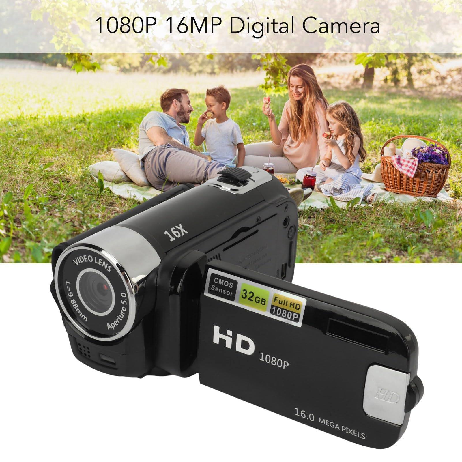 1080P 16MP Digital Camera

- 16X Zoom
- 32GB Full HD 1080P
- 16.0 Mega Pixels
- CMOS Sensor
- Video Lens: 8.8mm
- Aperture: 5.0
- HD