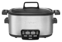 Proctor Silex Double Dish Slow Cooker with 6 Quart Crock and Dual 2.5 Qt  Non-Stick Insert to Cook Two Meals at Once, Silver, 33563
