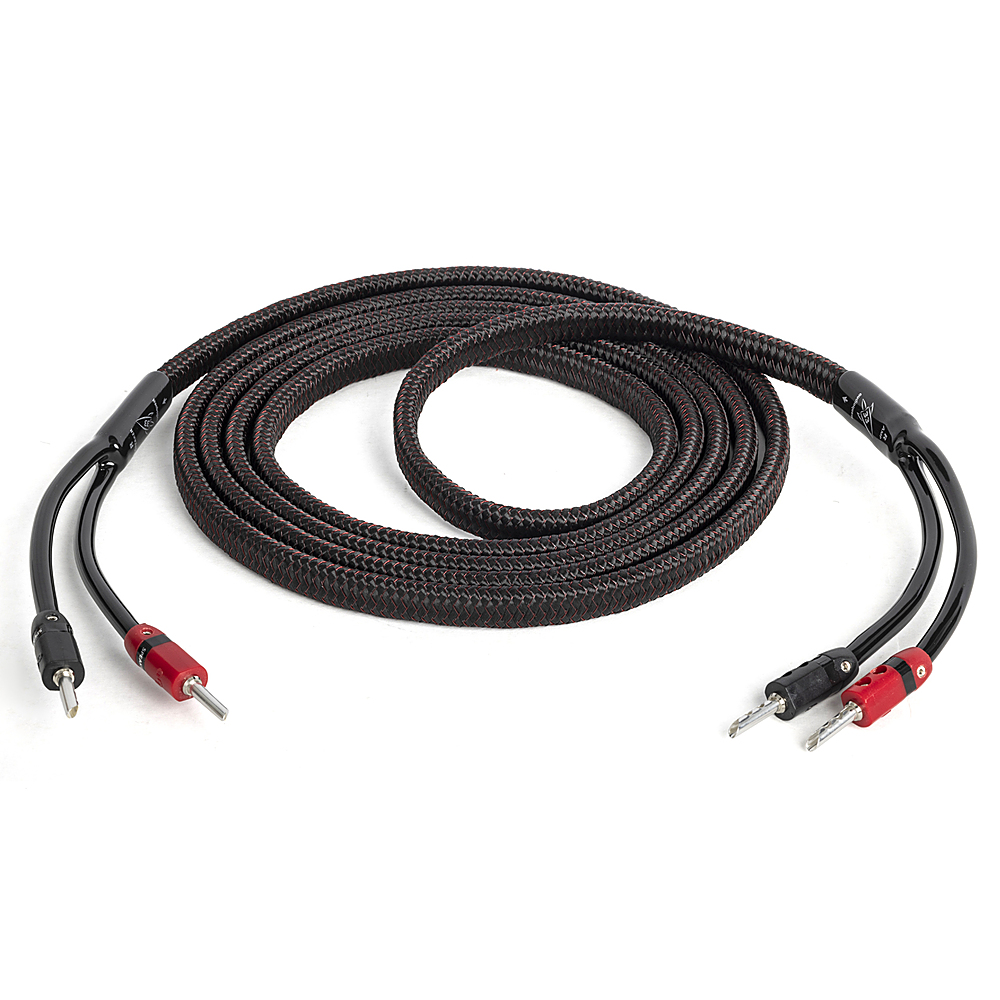 Angle View: AudioQuest - Rocket 33 12' Pair Full-Range Speaker Cable, Silver Banana Connectors - Red/Black