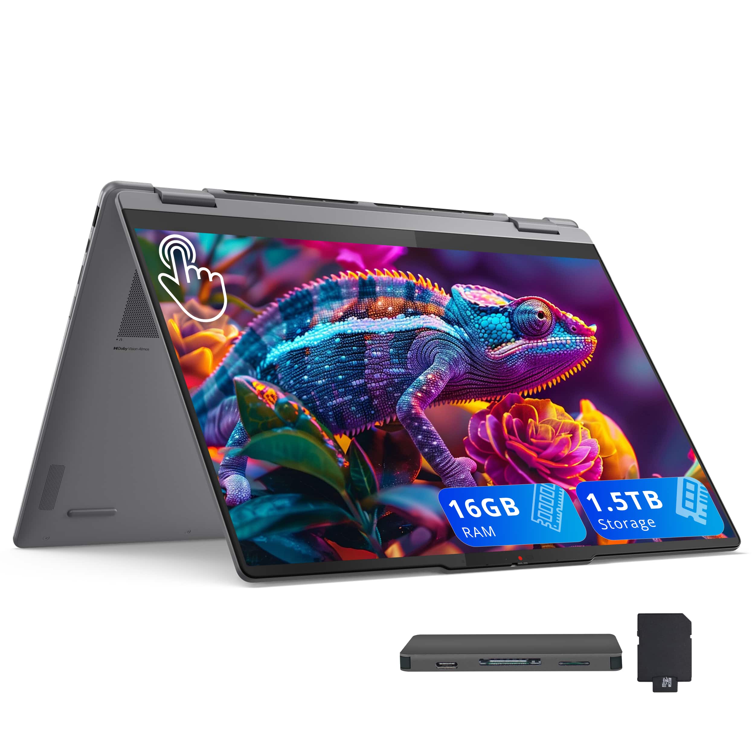 Lenovo - Yoga 7i 2-in-1 16" 2K Touch Laptop,Intel Core Ultra 5 226V,16GB RAM,1TB SSD+512GB Docking Station,Win 11 - Gray
