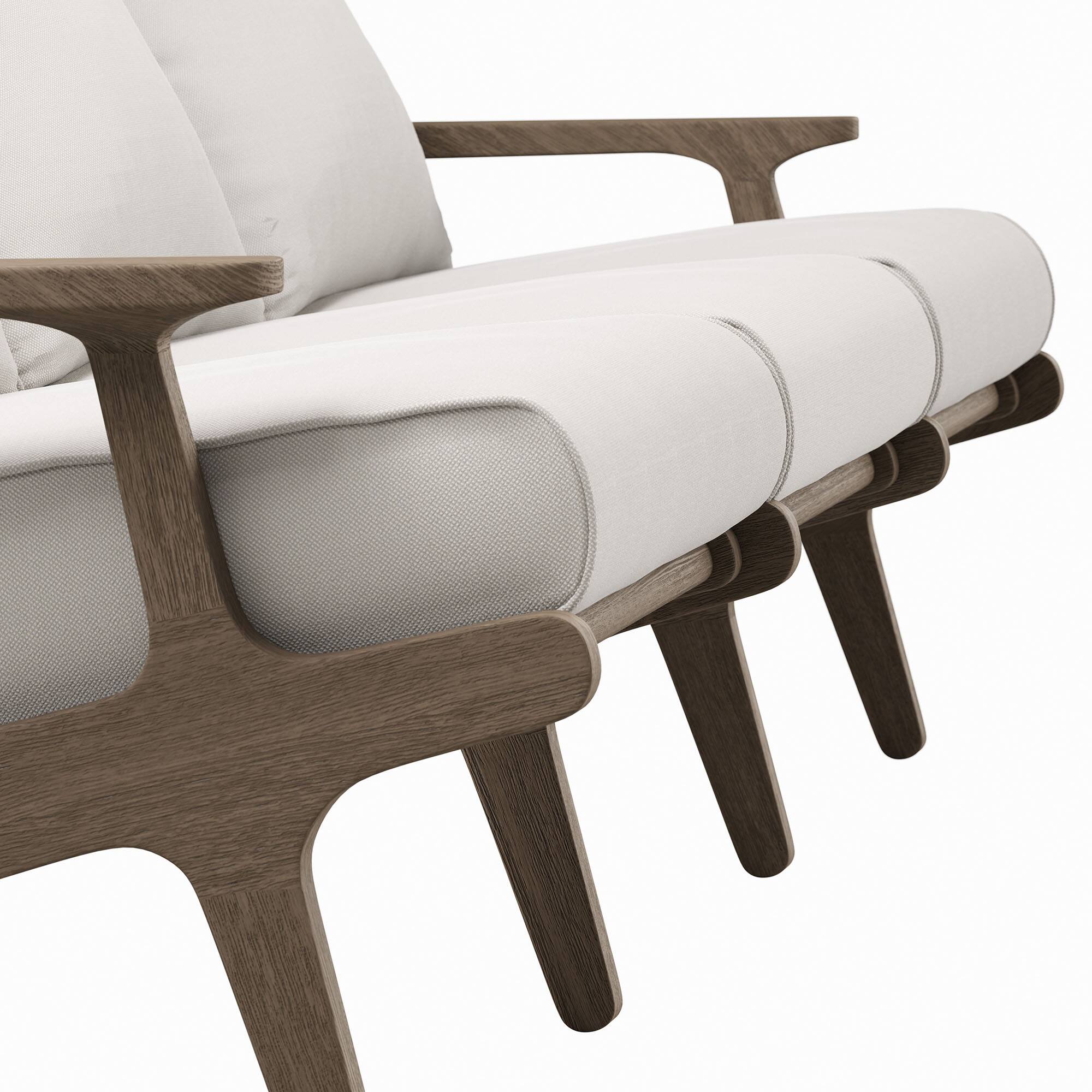 Alt View 6. Modway - Saratoga Outdoor Patio Teak Sofa by Modway - Weathered Gray White.