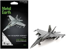 Metal Earth - Model Kit Boeing F/A-18 Super Hornet Fighter Aircraft United States Navy (Moderate Difficulty) Steel Model - Gray