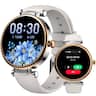 TOZO - Smart Watch for Men Women, AMOLED Screen, 10-Day Battery, 100+ Sport Mode, Health/Sleep, Calls/Text, 3ATM, iOS/Android - Silver Silicone Strap - (2026)