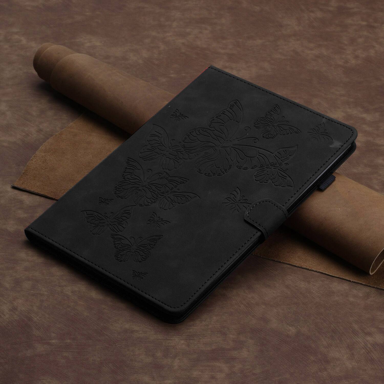 Alt View 5. Dteck - Case for Apple iPad mini (A17 Pro) 2024 and iPad mini 6th Gen 8.3" 2021,Embossed PU Leather Card Slot Stand Flip Cover - Black.
