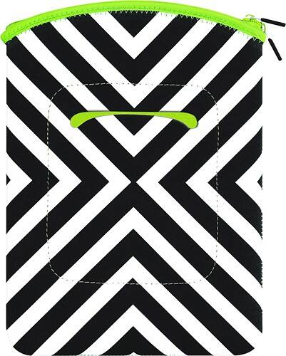 Front Standard. Merkury - Edie Top-Loading Zippered Laptop Sleeve - Black/Lime Green.