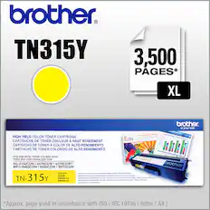 Front. Brother - TN315Y High-Yield Toner Cartridge - Yellow.