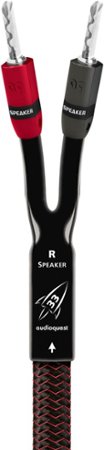 AudioQuest - Rocket 33 8' Single Full-Range Speaker Cable, Silver Banana Connectors - Red/Black