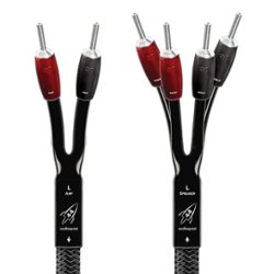 AudioQuest - Rocket 44 8' Single Bi-Wire Speaker Cable, Silver Banana Connectors - Silver/Black - Front_Zoom