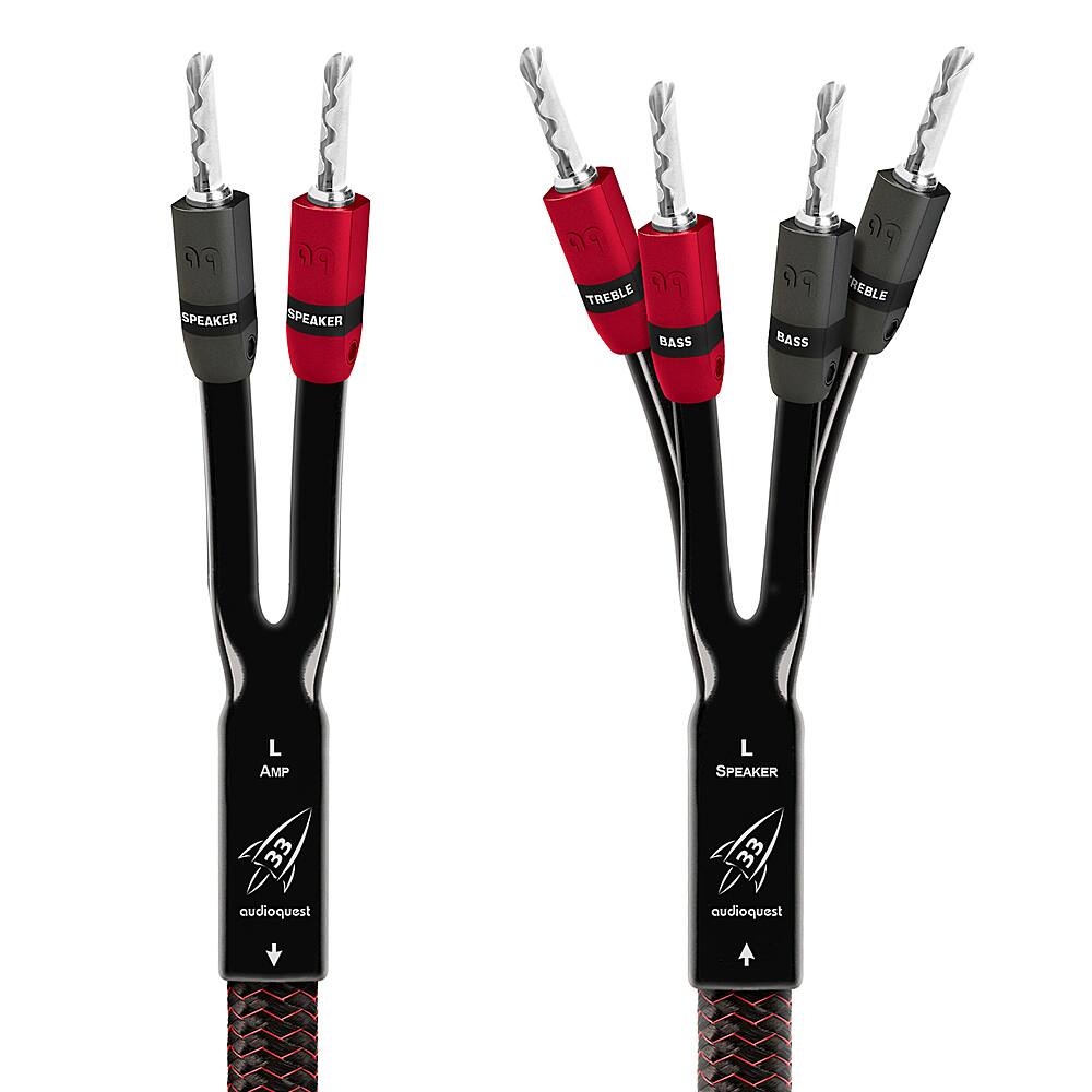 AudioQuest Rocket 33 12' Pair Bi Wire Speaker Cable, Silver Banana ...